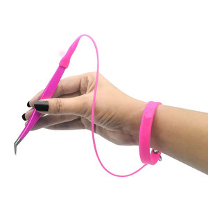 Pinzas de Acero Inoxidable al por Mayor con Punta Fina y Protector de Goma para Extensión de Pestañas, Cuidado de Belleza Profesional - Product Image 2