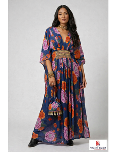 Premium Stylish Women <b>Kaftan</b> Dress Printed Beach Wear Elegant Loose Fit Soft Fabric <b>Summer</b> Cover Up Island Bulk Export Supply - Product Image 1