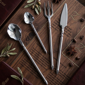 Modern Design Mirror Polished <b>Flatware</b> Set Stainless Steel Luxury Dinnerware Vintage Style Unique Handle Cutlery Set for Decors - Product Image 2