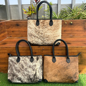 กระเป๋าหนังวัวขนสัตว์ขนาดใหญ่กระเป๋าสะพายไหล่มีสไตล์กระเป๋าถือเก็บขนได้กระเป๋าช้อปปิ้งสำหรับผู้หญิง - Product Image 3