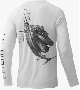 Camisa de Pesca de Manga Larga para Niños, Estampado de Tarpaón Azul, Sublimación, Protección Solar UPF 50, Anti-UV, 85% Poliéster + 15% Elastano - Product Image 2