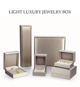 Cajas de regalo de joyería de cuero PU de alta gama, venta al por mayor, embalaje con logo impreso personalizado, suministrado por fábrica china. - Product Image 1