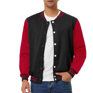 Chaqueta Varsity Personalizada de Cuero Genuino para Hombre, Bordada, con Cuello Alto, Cierre de Botones Cubiertos, Informal, Transpirable, para Invierno, OEM - Product Image 6