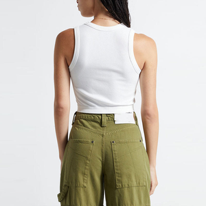 Top Corto Casual de Alta Calidad para Mujer 2026, Nuevo Top Corto sin Mangas con Textura Acanalada, Color Sólido, para Verano - Product Image 3