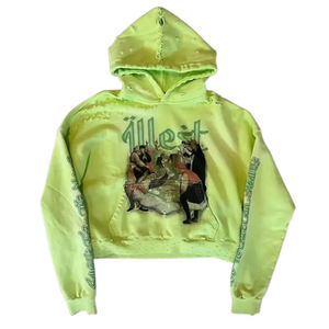 Sudadera con Capucha Estilo Retro, Lavada al Ácido, con Bordado Personalizado, Precio Económico, Ropa Urbana, Sudadera con Efecto Desgastado - Product Image 1