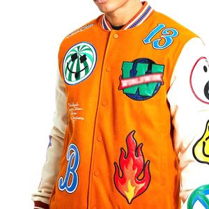 Chaqueta acolchada de invierno de alta calidad 100% para hombre, tela Premium, diseño universitario de Letterman, estilo clásico, sin cuello, precios competitivos - Product Image 2