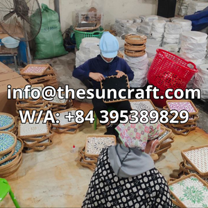ถาดหวายทรงสี่เหลี่ยมคลาสสิก ประดับมุก ลายรังผึ้ง เรียบง่าย ชุดของขวัญ ขายส่ง - Product Image 6