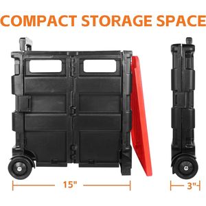 Carrello Pieghevole Nero 50830 con Ruote, Carrello Multifunzionale per Insegnanti con Spazio Extra, Carrello Portaoggetti Bianco Resistente - Product Image 3