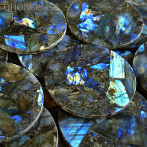 แผ่นหินลาบราดอไรต์ขัดเงาคุณภาพสูง สำหรับรองแก้ว เครื่องดื่ม ของใช้บนโต๊ะอาหาร เหมาะสำหรับใช้ในบ้านหรือบนโต๊ะ - Product Image 5