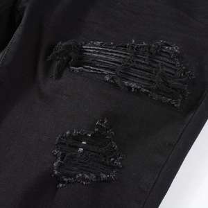 Pantalon en jean droit taille mi-haute pour homme, en mélange de coton confortable, délavé à la pierre, style streetwear tendance, décontracté et d'extérieur, vente en gros et personnalisable - Product Image 6