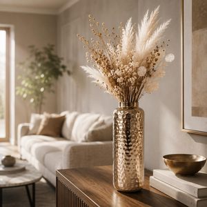Florero Metálico para Decoración del Hogar, Florero Plateado Decorativo para Sala de Estar, Diseño Moderno para Uso en Interiores y Exteriores Disponible - Product Image 5