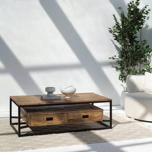 Mesa de Centro de Madera de Mango Vandana Zenova Vertex con 2 Cajones para Decoración Moderna de Sala de Estar - Product Image 4