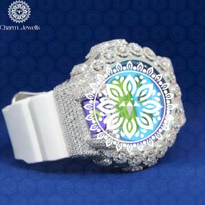Montre analogique de luxe Charm Jewells en acier inoxydable, cadran en verre, bracelet en acier inoxydable, boîtier de 40 mm, mouvement mécanique, étanche 10 bars - Product Image 2
