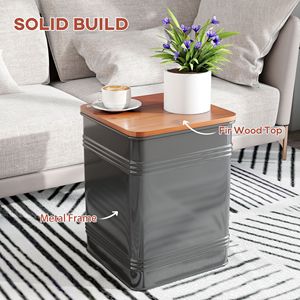 Set di 2 Pouf Contenitori Impilabili Design Industriale in Velluto Nero e MDF con Coperchio Rimovibile e Struttura in Metallo per Soggiorno - Product Image 6