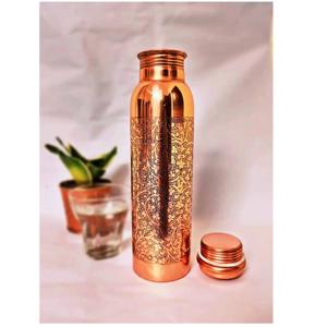 Bouteille en cuivre avec logo personnalisé, idéale pour les cadeaux d'entreprise, les marques de produits de santé et les influenceurs de bien-être, bouteilles en cuivre bicolores. - Product Image 2