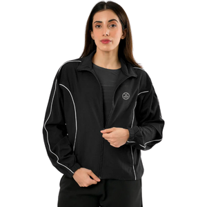 Signature Track Women <b>Jacket</b> Black Color Premium <b>Ladies</b> Sports Track <b>Jacket</b> <b>Lightweight</b> Zip Up Activewear Casual Fitness - Product Image 1