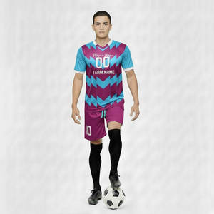 Nuevo Conjunto de Uniforme de Fútbol Unisex para Adultos, Camiseta de Fútbol a Rayas Transpirable 100% Poliéster para Entrenamiento para Jugadores Masculinos y Femeninos - Product Image 1