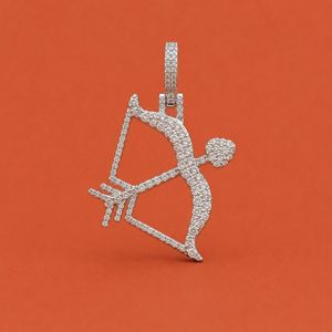 Nouveau design Flèche d'amour Cupidon Personnalité Argent 925 Moissanite Sertie de pierres Pendentif Saint-Valentin - Product Image 1