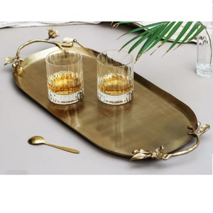 Dinner <b>Table</b> <b>Decor</b> Serving Tray High Class Quality Food Server Metal Tray Unique Style Nickel Plated Finishing Server Metal Tray - Product Image 5