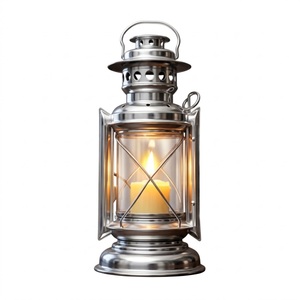 Wholesale Vintage Hurricane Lantern <b>Silver</b> Metal & Glass Hanging Light Indoor Outdoor Home Decor & Camping <b>Lamp</b> In Factory Price - Product Image 1