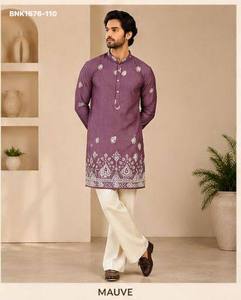 Colección Premium de Kurta de Manga Larga de Seda Suave con Detalles de Daman y Lentejuelas - Colección de Pantalones Anchos de Algodón - Exportador Indio - Product Image 4