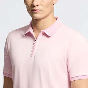 เสื้อยืดกอล์ฟผู้ชายแขนสั้นผ้าคอตตอนถักคุณภาพหรู 100% ระบายอากาศได้ดี ปรับแต่งได้ตามต้องการ - Product Image 2