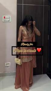 Ensemble ethnique festif trois pièces Zimmy Choo avec broderie sequinée, haut, pantalon palazzo et dupatta pour femmes, tailles M à XXL - Product Image 4