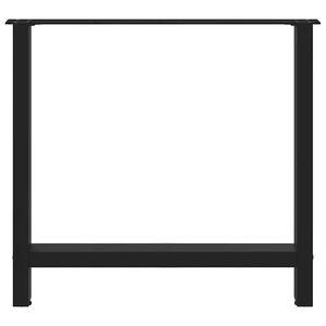 Ensemble de 2 pieds de table basse en acier noir thermolaqué, accessoires de meubles - Product Image 5