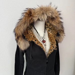 New Fashion <b>Skull</b> Embroidery Plus Velvet Padded Casual Joker Vintage Popular Hip Hop Couples Fur Collar Coat <b>Tops</b> - Product Image 3