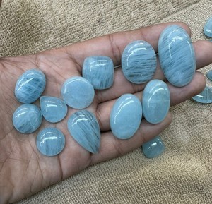 Cabujón de Aguamarina Natural Pulida, Gema Suave de Aguamarina, Gema Suelta Pulida para Joyería, Piedra de la Buena Salud - Product Image 1