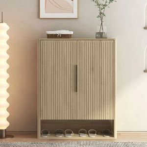 Mobiletto Moderno in Legno per Scarpe con Ripiani Regolabili, Organizzatore per Ingresso, Corridoio e Soggiorno - Product Image 1