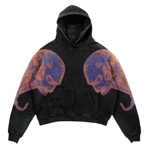 Oversized Hoodie <b>Men</b>’s Heavyweight 500GSM Cotton Fleece Streetwear <b>Pullover</b> Kangaroo Pocket Relaxed Fit Winter - Product Image 4