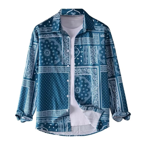 Chemise en twill de soie pour homme, fantaisie, fantastique, surdimensionnée, à col camp, imprimée - Product Image 1