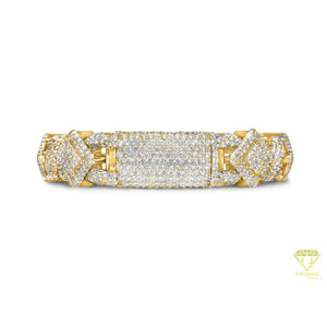 Premium Statement Bracelet Featuring Fully <b>Flooded</b> Stone Setting and Elegant Yellow Gold Design - Product Image 1