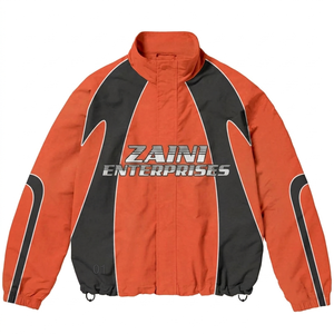 Veste coupe-vent pour homme en toile, imperméable, respirante, avec empiècements color block, logo personnalisé sur le devant, hiver - Product Image 1