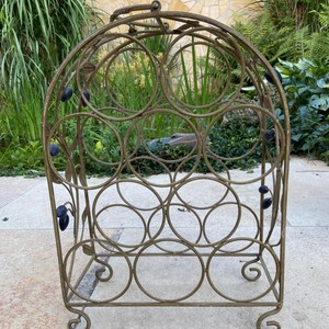 Vintage Iron <b>Wine</b> Rack With Grape Design Rust Resistant Metal Holder For Home Party Use - Product Image 6