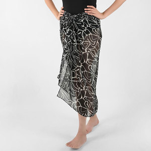 Pareo de una pieza con estampado digital tropical de hibisco, vestido hawaiano de rayón, cubrebañador de playa - Product Image 1