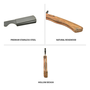 Top Quality Wooden Handle Straight Edge <b>Razor</b> for <b>Men</b> Stainless Steel Manual Straight Cut Throat Barber Shaving <b>Razor</b> - Product Image 1