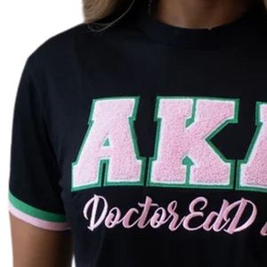 T-shirt AKA Black Doctoredd It pour femme, avec logo en chenille, en coton de qualité supérieure, décontracté, élégant, à porter au quotidien - Product Image 3
