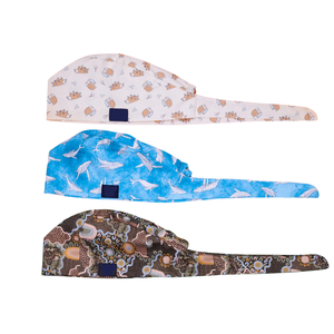 Gorro Quirúrgico Estampado Floral para Enfermeras, Material de Poliéster/Algodón con Detección de Agujas, Unisex, para Uso Hospitalario, con Botones a Presión para UCI - Product Image 5