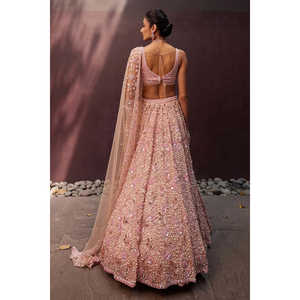 Juego Lehenga de diseñador para mujer con hilo Dori Sequins Pearl Beads Work - Product Image 2