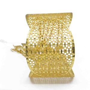 Pulseras de brazalete ajustables de filigrana chapadas en oro de 14K, 18K, 24K para mujer, diseño tradicional Kada, venta al por mayor - Product Image 3