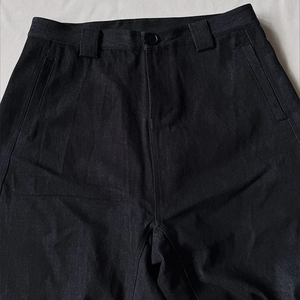 Jean en denim pour homme, coupe ample, taille haute, jambe droite, décontracté, en coton, couleur unie, délavage classique, style été - Product Image 3