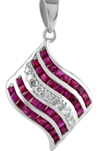 จี้เพชรและทับทิมเงินแท้ 92.5 KLSP-50284 - Product Image 2