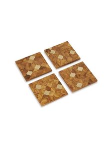 Ensemble de tasses et soucoupes en MDF et résine, design classique, fabriqué à la main, compatible four, compatible paille, écologique, portable, durable, épaisseur 8 mm, pour les fêtes - Product Image 5
