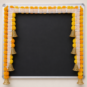 Guirnalda Decorativa de Caléndulas Amarillas y Naranjas, Campanas Doradas, Hecha a Mano con Plástico Ecológico, para Colgar en la Puerta, Decoración para Diwali, Bodas y Hogar - Product Image 5