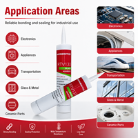 Adhésif silicone noir Momentive RTV133, mastic RTV, faible odeur, ignifuge, pour l'électronique, l'automobile, l'industrie, l'étanchéité