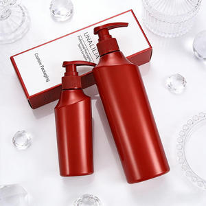5oz 8oz 10oz Red PET Plastic Lotion <b>Pump</b> <b>Bottle</b> for Shampoo Conditioner Hair Care Custom Cosmetic Packaging Container - Product Image 5