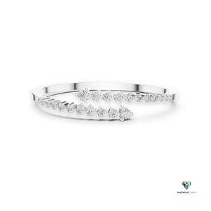 1.96 CT White <b>Gold</b> Round Lab Grown Diamond Bypass Bracelet in 18K <b>Solid</b> <b>Gold</b> - Product Image 1
