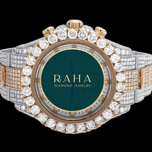 RAHA Luxury Moissanite Quartz Watch Women's Analog Sapphire Crystal Dial Roman Numeral Case 42mm Stainless Steel Band 20mm - Product Image 1